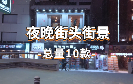 【10款】夜晚街头街景视频素材-零八素材网
